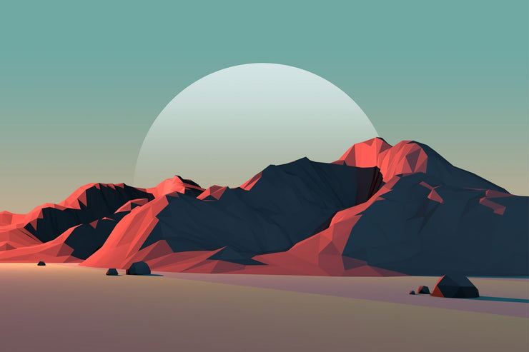 Low Poly Geometric Landscape Wall Mural-Landscapes & Nature-Eazywallz