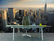 Manhattan skyscrapers at sunset Wall Mural-Cityscapes,Featured Category-Eazywallz