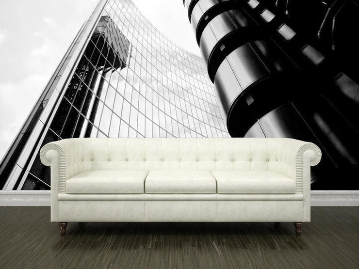 Modern Skyscraper Wall Mural-Abstract,Black & White,Buildings & Landmarks-Eazywallz