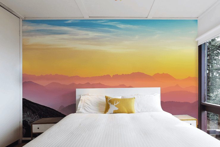 Mountain Wave Sunrise Wall Mural-Landscapes & Nature-Eazywallz