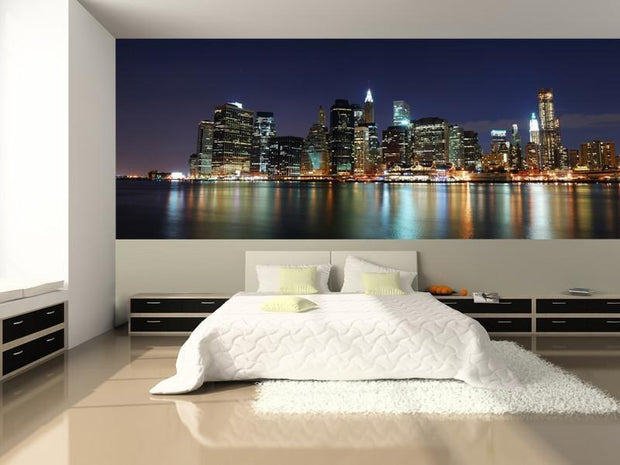 Panorama of Illuminated New York City Wall Mural-Cityscapes,Panoramic,Featured Category-Eazywallz