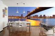 Panoramic Manhattan Bridge at Dawn Wall Mural-Buildings & Landmarks,Cityscapes,Panoramic,Featured Category-Eazywallz
