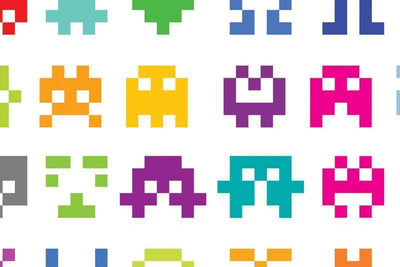 Pixel game icons Wall Mural-Kids' Stuff,Modern Graphics-Eazywallz
