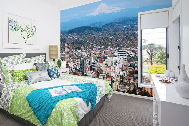 Portland Skyline Wall Mural-Cityscapes-Eazywallz