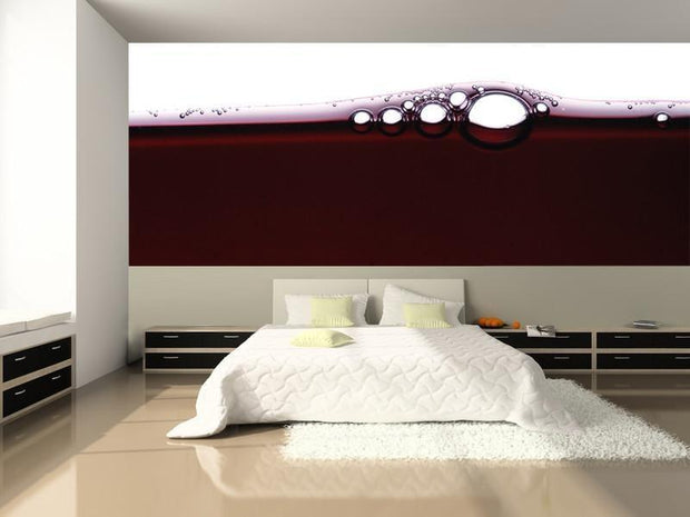 Red Wine Bubbles Wall Mural-Food & Drink,Panoramic-Eazywallz