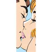 Retro Kissing Couple Door Mural-Vintage-Eazywallz