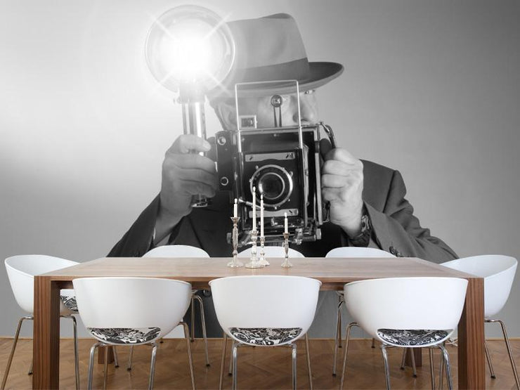 Retro photographer Wall Mural-Arts,Black & White,Vintage-Eazywallz