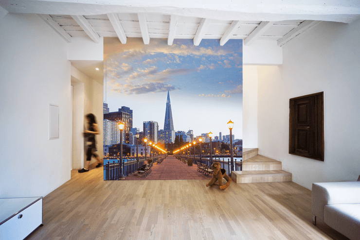 San Francisco Pier 7 Skyline Wall Mural-Cityscapes,Transportation-Eazywallz