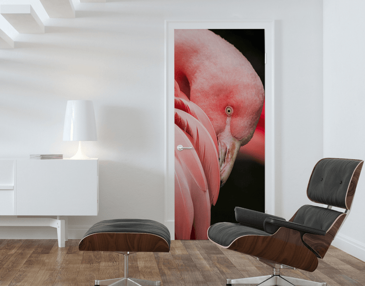 Soft Flamingo Door Mural-Landscapes & Nature-Eazywallz