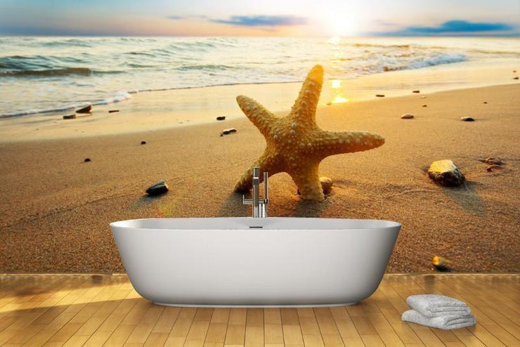 Starfish at sunset Wall Mural-Animals & Wildlife,Tropical & Beach,Landscapes & Nature-Eazywallz