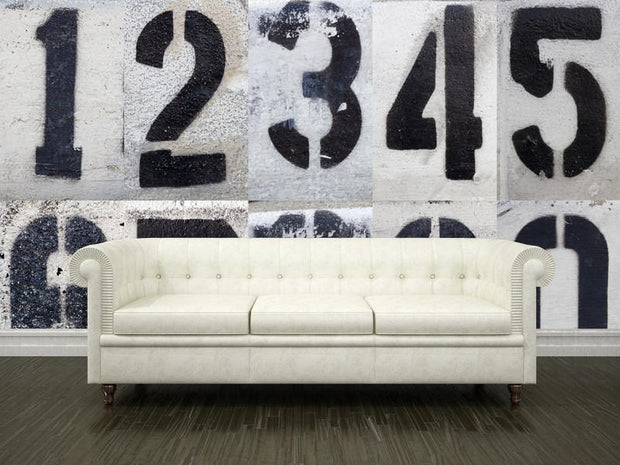 Stenciled numbers Wall Mural-Urban,Staff Favourite Murals-Eazywallz
