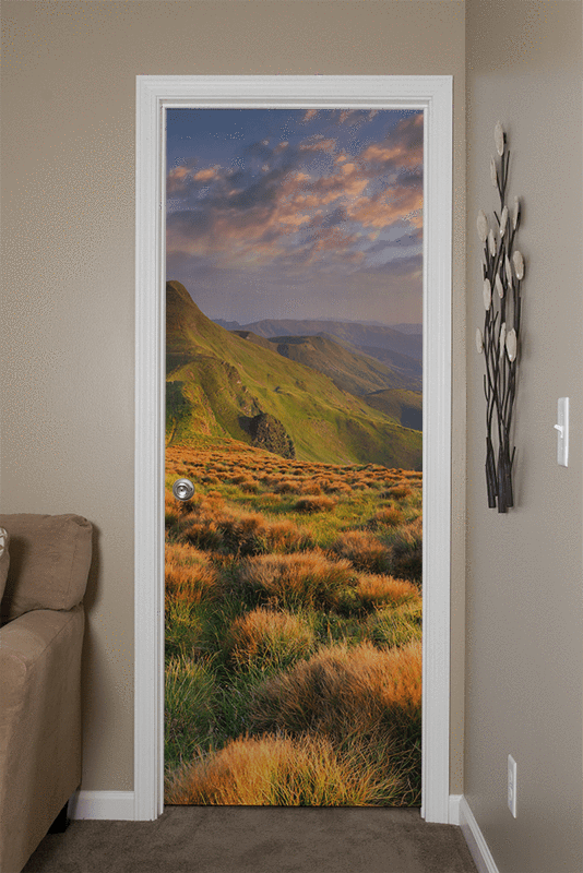 Summer Landscape in the Mountains Door Mural-Landscapes & Nature-Eazywallz