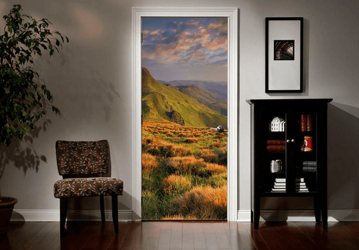 Summer Landscape in the Mountains Door Mural-Landscapes & Nature-Eazywallz