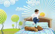 Summer Time in Wonderland wall Mural Wall Mural-Kids' Stuff,Modern Graphics-Eazywallz