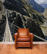 Suspension Bridge in the Alps Wall Mural-Landscapes & Nature-Eazywallz