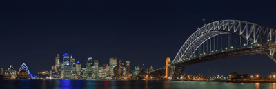 Sydney Harbour at Night Wall Mural-Buildings & Landmarks,Panoramic-Eazywallz