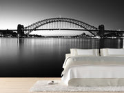 Sydney Harbour Bridge, Australia Wall Mural-Black & White,Buildings & Landmarks-Eazywallz