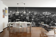 Tokyo Panorama Wall Mural-Black & White,Cityscapes,Panoramic-Eazywallz