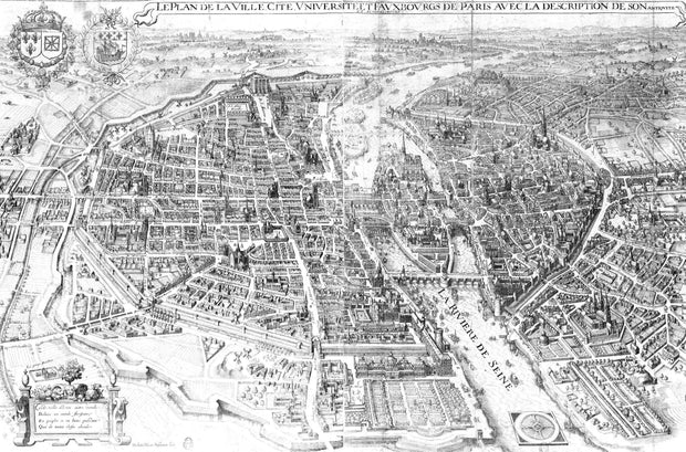 Vintage 1615 Map of Paris Wall Mural-Maps-Eazywallz
