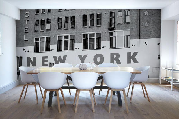 Vintage Hotel in NYC Wall Mural-Cityscapes-Eazywallz