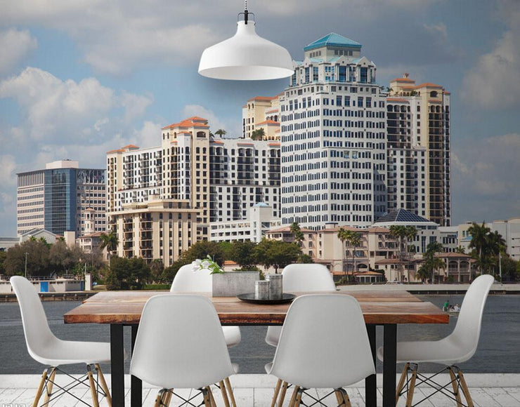 West Palm Beach Skyline Wall Mural-Cityscapes-Eazywallz