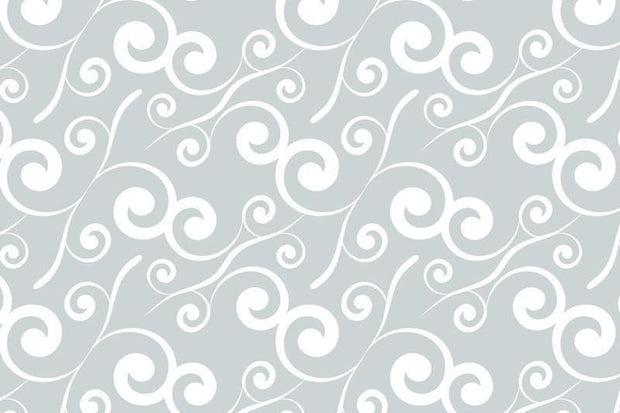 White curly plants pattern Wall Mural-Patterns-Eazywallz