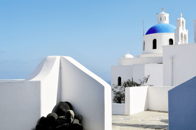 White Greece Architecture Wall Mural-Buildings & Landmarks,Landscapes & Nature,Tropical & Beach-Eazywallz