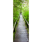 Wood Path Through Tropical Forest Door Mural