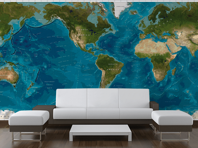 World Map Wall Mural-Maps-Eazywallz