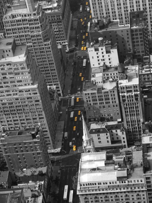 Yellow Cabs in New York Wall Mural-Black & White,Cityscapes,Urban,Featured Category-Eazywallz